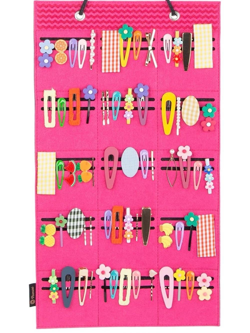 Girls Pink Felt Hair Clip Organizer